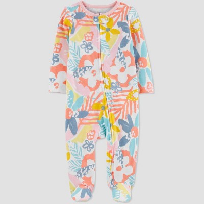 Baby Girls' Tropical Floral Footed Pajama - Just One You® made by carter's Newborn