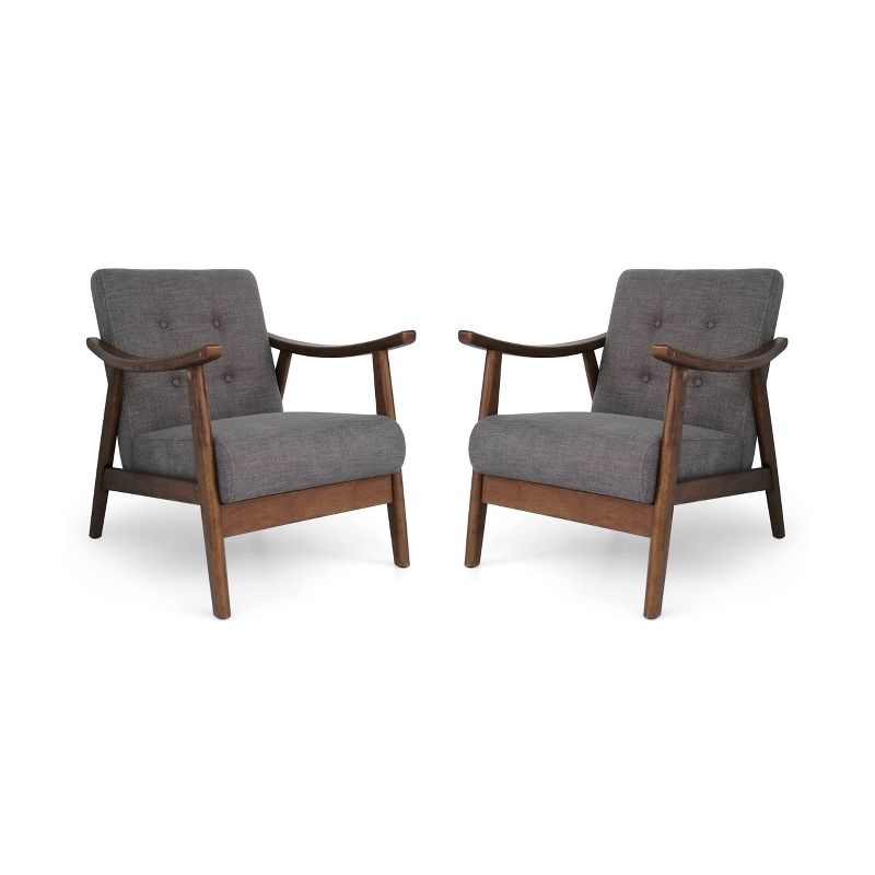 Set of 2 Chabani Mid-Century Modern Accent Chair - Christopher Knight Home, 1 of 7