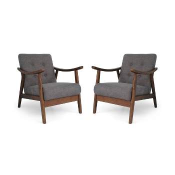 Set of 2 Chabani Mid-Century Modern Accent Chair - Christopher Knight Home