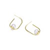 Guili Stylish Sterling Silver 14K Gold Plated Earrings with Freshwater Pearls, featuring chic hoop design that adds elegance to any look. - 2 of 3