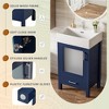 20"W Bathroom Vanity with Ceramic Sink, Bathroom Storage Cabinet with Drawer, Blue/Green/Black-ModernLuxe - 4 of 4