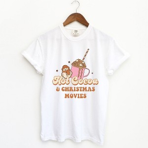 Simply Sage Market Women's Hot Cocoa and Christmas Movies Short Sleeve Garment Dyed Tee - 1 of 4