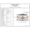 Urban Ambiance Luxury Farmhouse Ceiling Light 6.5''H x 14.375''W,  Galvanized Steel Finish,  Adelaide Collection, UHP4040 - 3 of 4