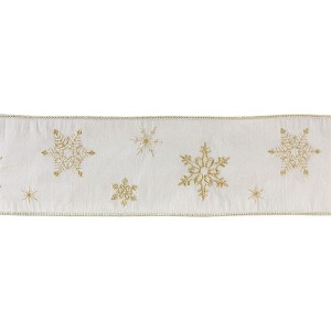 Melrose Wired Polyester Ribbon 4" x 5 yds. (Set of 2) - 1 of 3
