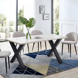 WhizMax 2PCS Metal Table Legs, 28" Height X Type Desk Legs Heavy Duty Desk Table Legs for Dining Table, Coffee Table, Desk with Floor Protectors - 1 of 4