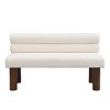51.5'' Upholstered Dining Bench with Backrest,Boucle Entryway or Bedroom Bench with Wood Legs-Cuddlewood - 3 of 4