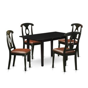 5-Piece Black Finish Solid Wood Top - Dining Room Set - Seats-4 - 1 of 4
