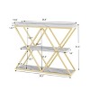 3-Tier Entryway Table, Industrial Console Sofa Table with Storage, Accent Tables with Open Shelves, Diamond-Shaped Metal Frame, Foyer Tables - 2 of 4