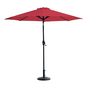 WestinTrends 9 Ft Outdoor Patio Market Table Umbrella with Round Resin Base - 1 of 4