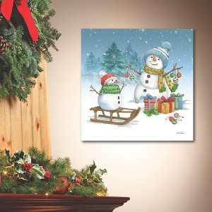 Snowman Family III Gallery-Wrapped Canvas - 1 of 4