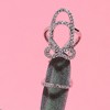 SOHI Women's Crystal Silver Party Nail Ring - 2 of 4