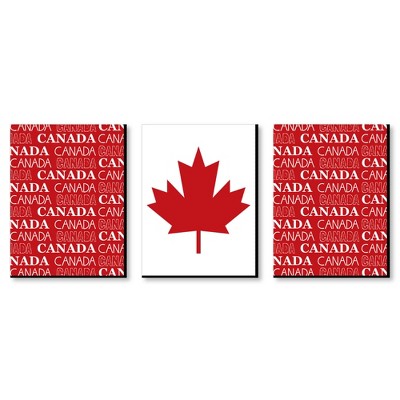 Big Dot of Happiness Canada Day - Canadian Maple Leaf Wall Art and Room Decor - 7.5 x 10 inches - Set of 3 Prints