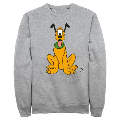 Men s Mickey Friends Pluto Perked Dog Ears Sweatshirt Target