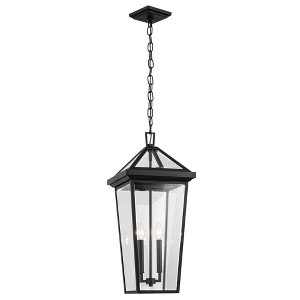 Regence 26 inch 2 Light Outdoor Pendant with Clear Glass in Textured Black - 1 of 1