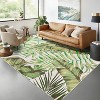 Washable Hallway Runner Rug Modern Tropical Plant Non-Slip Stain-Resistant Low Pile Indoor Home Decor Faux Wool - 3 of 4