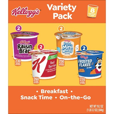 Kellogg's Variety Pack All Family Breakfast Cereal Cup - 19.2oz/8ct