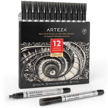 PINTAR Premium Acrylic Paint Pens - Fine Tip Pens For Rock Painting, Wood,  Paper, Fabric & Porcelain, Craft Supplies, DIY Project (14 colors)
