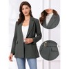 INSPIRE CHIC Women's Long Sleeve Collared Belted Business Casual Suit Jacket Blazer - 2 of 4
