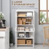 63" Kitchen Pantry Cabinet, Freestanding Storage Cabinet, Display Cabinet with 2 Glass Door and 2 Adjustable Shelves for Dining Room - 4 of 4
