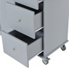 Kumasinova 52.7" Rolling Kitchen Island with Solid Wood Top,Kitchen Cart with Locking Wheels,Kitchen Island Cart with Towel Rack&Drawer for Kitchen - 3 of 4