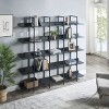 Bookcases and Bookshelves Triple Wide 5 Tiers Industrial Bookshelf, Large Etagere Bookshelf Open Display Shelves for Living Room Bedroom Home Office - 2 of 4