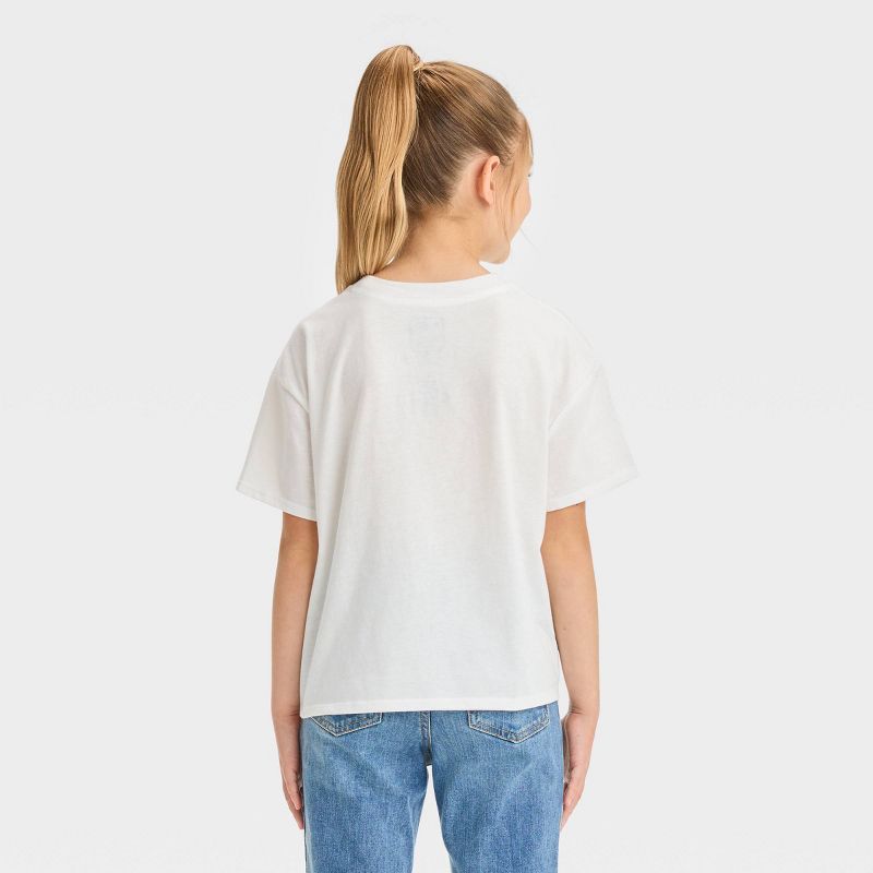 Girls' Ford Bronco Boxy Short Sleeve Cropped Graphic T-Shirt - Ivory, 3 of 4