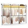 Besiost Industrial Pipe Clothing Rack, Reversible 118.3'' Clothes Rack for Hanging Clothes - 2 of 4