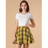 Allegra K Women's Plaid A-Line Zip Up High Waisted Skater Skirt - 3 of 4