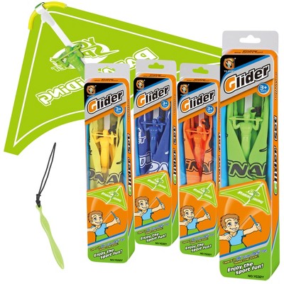 Flight Line Glider 4pk, Multicolor Paragliders with 100ft Flight for Kids 3+