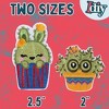 iDIY Kawaii Iron-on Cute Animals in Cactus Patches (24 Pack)- 2 of Each Design (Large 2.5" and Small 2") - Sew On Patch Craft Kit - 3 of 4