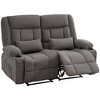 AndMakers 61.81 in. Wide Pillow Top Arm Fabric Rectangle Reclining Sofa with Cupholders - 3 of 4
