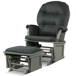 Costway Wood Glider & Ottoman Cushion Set Baby Nursery Rocking Chair - 1 of 4