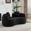 67 Inch Curved Loveseat  Full Compression Sponge Sofa, Teddy Velvet Fabric, No-Assembly Compact Sofa for Small Spaces & Apartments - 3 of 4