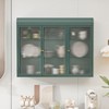 KTMBDW Bathroom Cabinet Wall Mounted with 3 Glass Doors, Arched Wall Cabinet with Shelves, Wall Cabinet for Kitchen, Living Room and Bathroom - 3 of 4