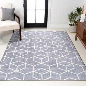 Tumbling Blocks Modern Geometric Area Rug - JONATHAN Y - 1 of 4