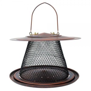 Backyard Essentials Collapsible Metal Mesh Bird Feeder with Tray - Copper (8.5") - 1 of 1