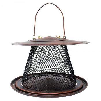 Backyard Essentials Collapsible Metal Mesh Bird Feeder with Tray - Copper (8.5")