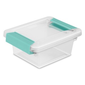 Sterilite Clip Box, Stackable Storage Bin with Latching Lid, Plastic Container to Organize Office, Crafts, Home, Clear Base and Lid - 1 of 4