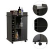 NicBex Mobile Kitchen Island Cart Morden Kitchen Carts on Wheels with Storage, 1 Glass Cabinet Door and 6 Bottle Rack for Kitchen - 2 of 4