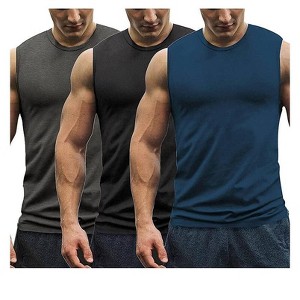 COOFANDY Men's 3 Pack Workout Tank Tops Gym Muscle Tee Bodybuilding Fitness Sleeveless T Shirts - 1 of 4