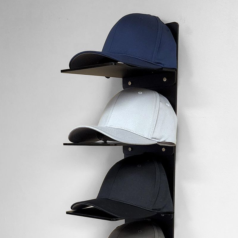OnDisplay Luxe Acrylic Hat Rack Display - Wall Mounted Baseball Cap Organizer, 3 of 8