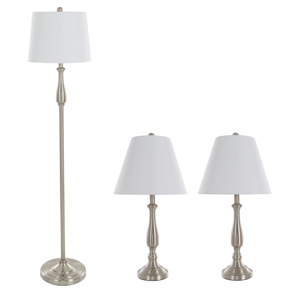 Photos - Floodlight / Street Light Table Lamps and Floor Lamp Traditional Set of 3  Bru(3 LED bulbs included)