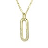 14K gold plated geometric pendant necklace with sparkling cubic zirconia for a contemporary elegance - 3 of 3