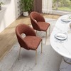 CLIHOME Set of 2 Indoor Accent Chair PU Dining Chairs with Metal Legs - 2 of 4