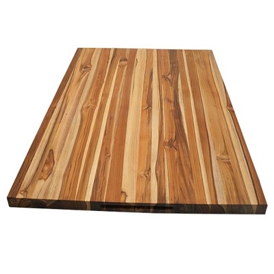 EcoDecors 40x28 Teak Reversible Edge Grain Cutting Board with Groove
