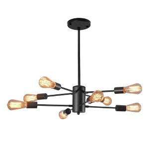 DORESshop 8-Light Vintage Black Unique Modern Linear Chandelier Pendant (2-Pack) - 1 of 4