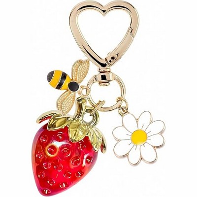 Attop Cute Cherry Strawberry bag charms keychain purse accessories charm handbags Car Key Chain