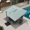 PURPLE LEAF Outdoor Cantilever Umbrella with Base Large Patio Umbrella Windproof Heavy Duty Hanging Offset Umbrella for Garden Outdoor Pool - 2 of 4