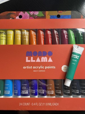 24ct Acrylic Paint Set Metallic/Neon/Glitter - Mondo Llama™