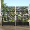 SpassWay 72"H Metal Planter Box with Trellis Raised Garden Bed with Arbor Privacy Screen with Wheels - 3 of 4
